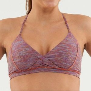Lululemon Pranayama Bra Wee Are From Space Black March Multi Stripe size 8